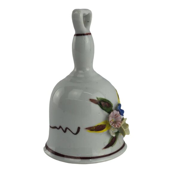 Vintage Capodimonte Porcelain Bell With Applied Floral Design - Picture 8 of 10